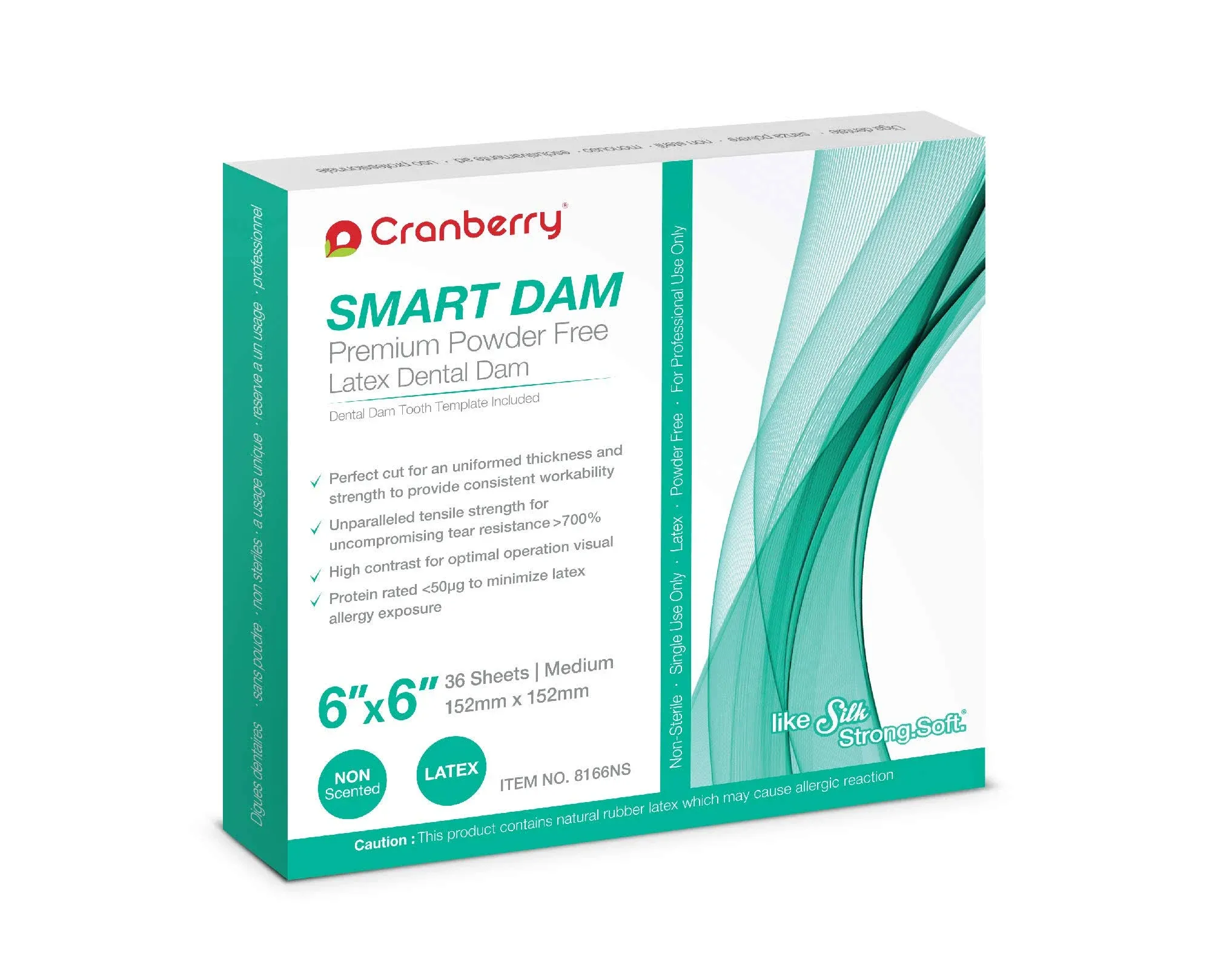 Cranberry Smart Dam Latex Spearmint Scented 5x5 Green