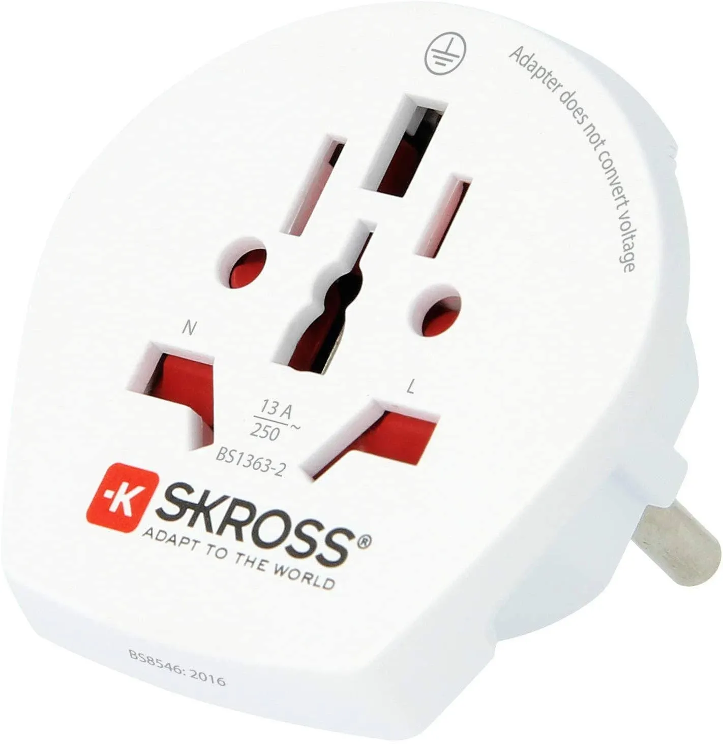 Skross World to UK USB Travel Adaptor, White 