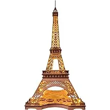 Eiffel Tower 3D Wooden Puzzle For Adults Rolife Brainteaser Puzzle With Lights