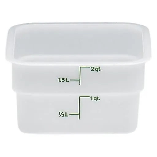 White 7 1/4 X 7 1/4 X 3 7/8 Camsquare Food Storage Containers - Poly 2 Quart -- 6 per case