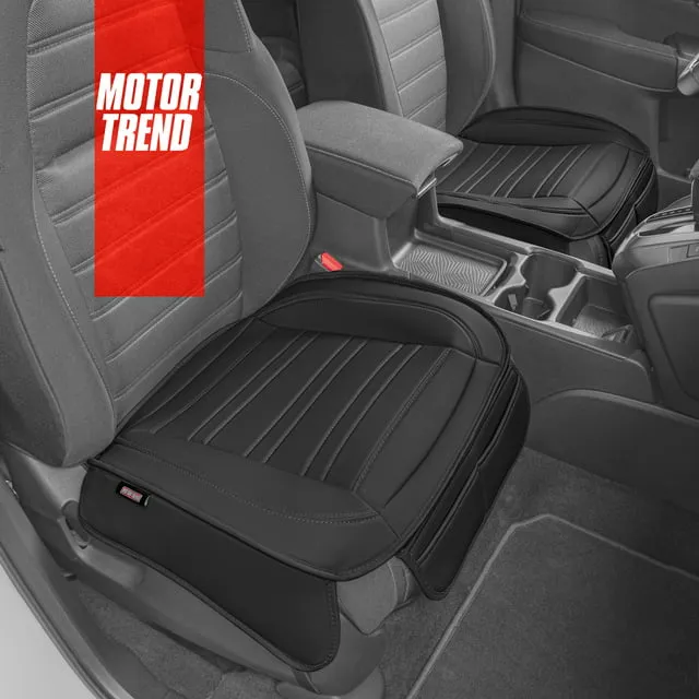 Motor Trend Seat Covers for Cars Trucks SUV Faux Leather 2-Pack Black