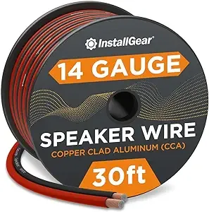 InstallGear 14 Gauge Speaker Wire - 30 Feet Red and Black Speaker Cable for Car Speakers and Home Theater Systems - Durable 14 AWG Wire for Surround Sound Audio, Easy Polarity, and Flexible PVC Jacket