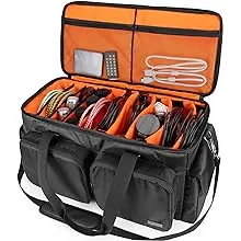 Casematix Audio Mixer Case and DJ Cable File Bag - 8 Slots with 4 Padded Pockets ...