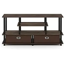 Furinno Jaya Large TV Stand for Up to 50-Inch TV with Storage Bin - Columbia ...