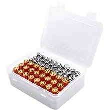 Battery Organizer Storage Box, Garage Case Holder for 24* AA, 30* AAA Batteries (Bag Not Include Batteries Pack)-White