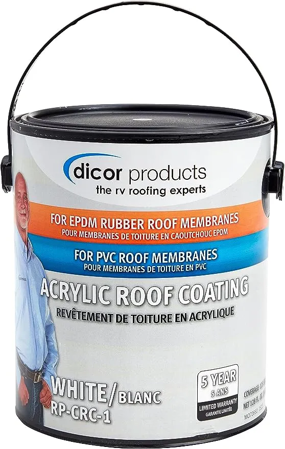 Dicor RP-CRC-1 EPDM Rubber Roof Acrylic Coating Part 2 - White, 1 Gallon