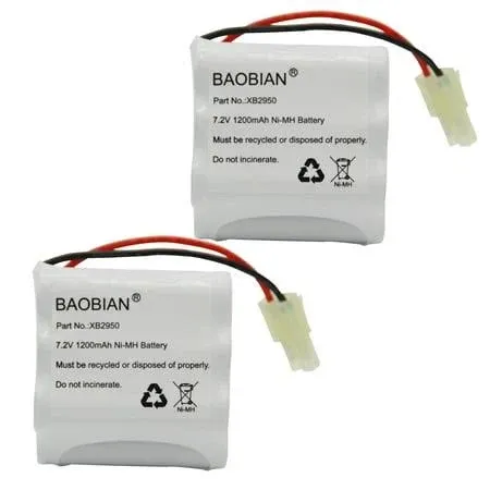 2 Pack XB2950 Battery for Shark V2950 V2950A V2945Z V2945 Floor Carpet Sweeper, White