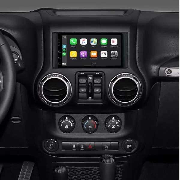 6.8” Touchscreen Radio for Wrangler JK 2007-2018, Apple CarPlay & Android Auto, Bluetooth Connectivity, Can Bus Interface, Camera Input, Antenna Adapter, Retain Steering Wheel Controls