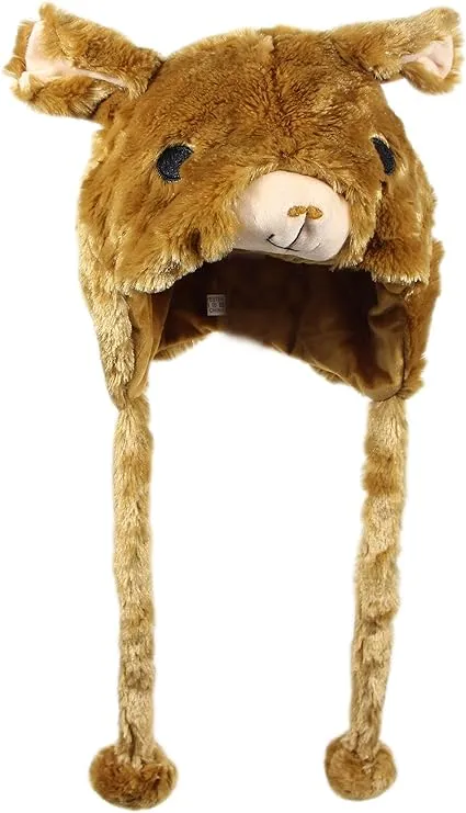 Bioterti Plush Fun Animal Hats One Size Cap Polyester with Fleece Lining