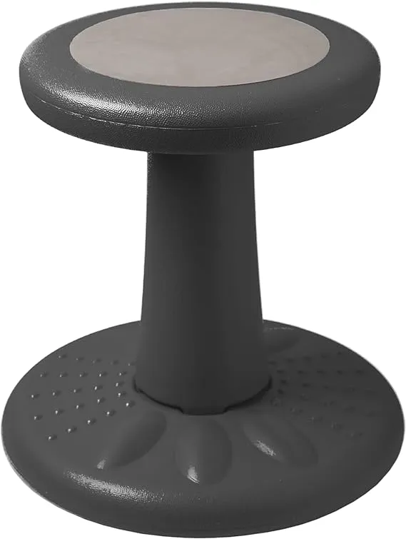 Active Chairs Wobble Stool for Kids, Flexible Seating Improves Focus and Helps ADD/ADHD, 14-Inch Preschool Chair, Ages 3-7, Gray