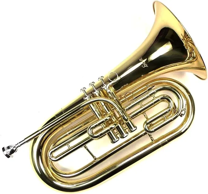 Advanced Monel Pistons Marching Baritone Key of Bb w/Case & Mouthpiece-Gold Lacquer Finish