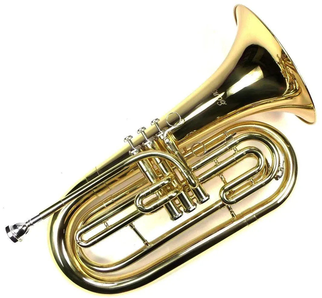 Advanced Monel Pistons Marching Baritone Key of Bb w/Case & Mouthpiece-Gold Lacquer Finish