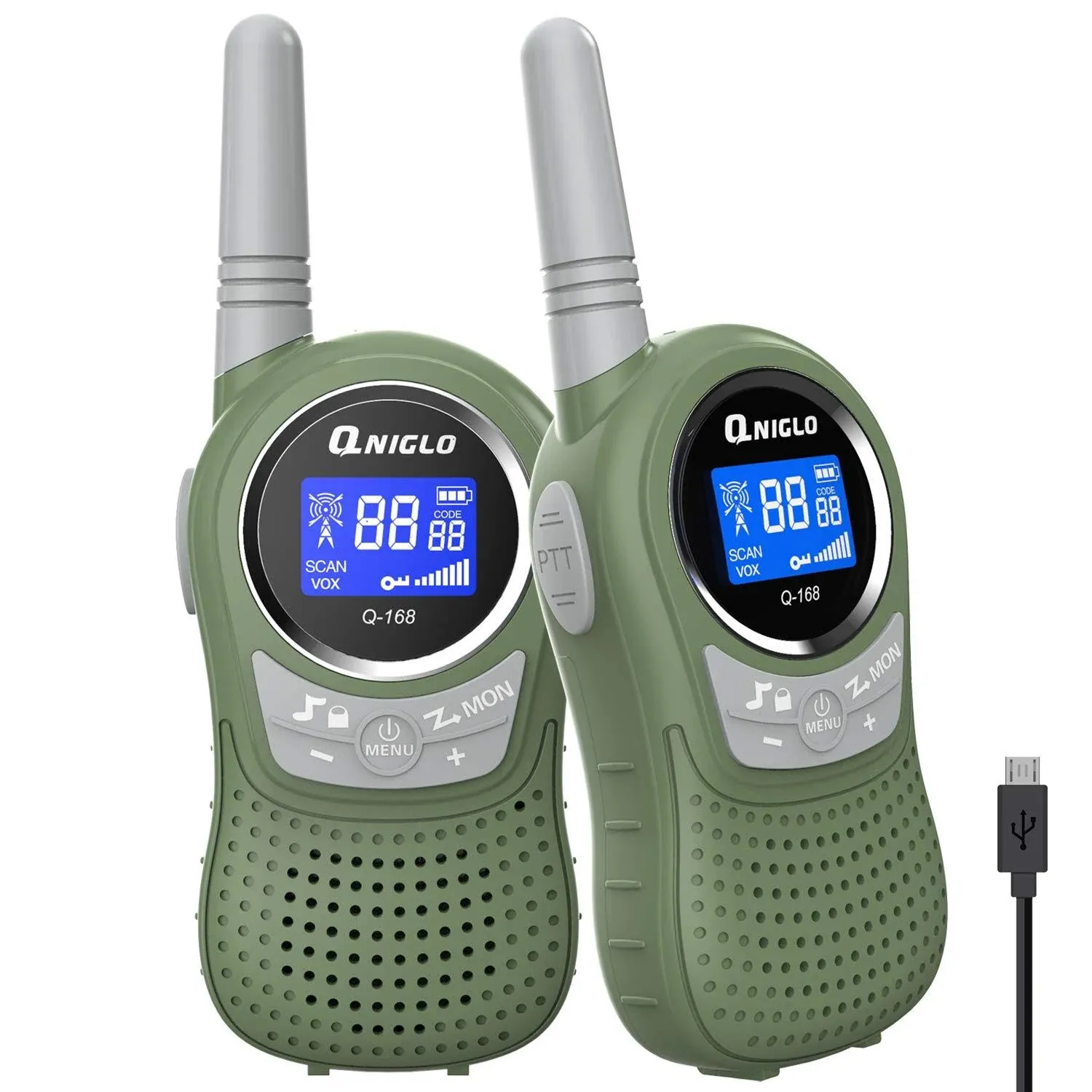 Qniglo Walkie Talkies for Kids - Rechargeable Kids Walkie Talkies with Clear Sound, Long Range - Perfect Birthday for 3-8 Year Old Boys Girls - Outdoor Adventures, Camping, Hiking