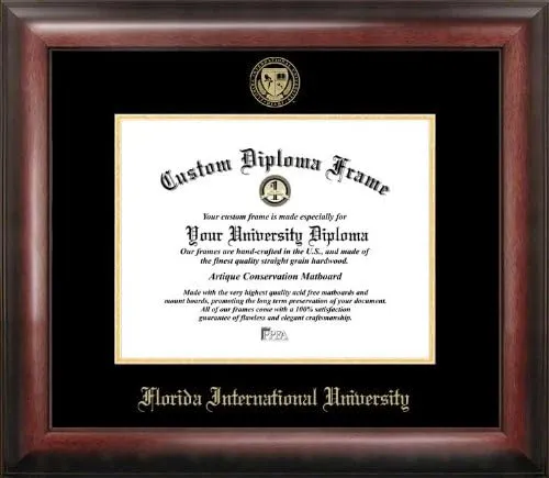 Florida International University 11w x 8.5h Gold Embossed Diploma Frame