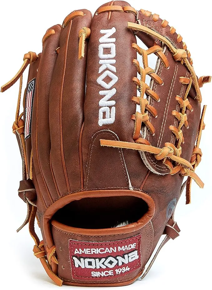 Nokona W-1150M Handcrafted Walnut Baseball and Softball Glove - Modified Web for Infield Positions, Adult 11.5 Inch Mitt, Made in The USA