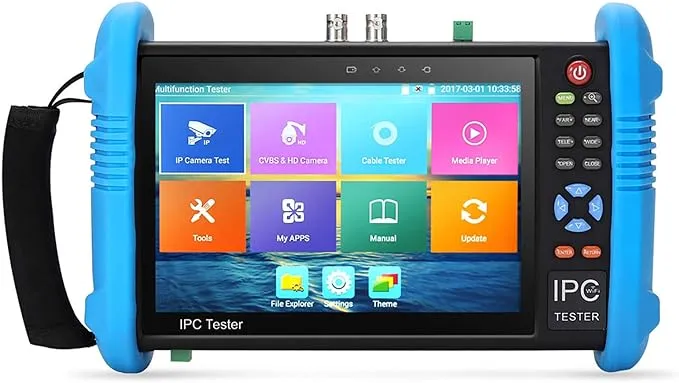 Koolertron Upgraded 7 inch IPS Touch Screen H.265 4K IPC-9800 Plus IP Camera Tester CCTV CVBS Analog Tester Built in WiFi with POE/WIFI/8G TF Card/HDMI Output/RJ45 TDR/Dual Window Test/Firmware