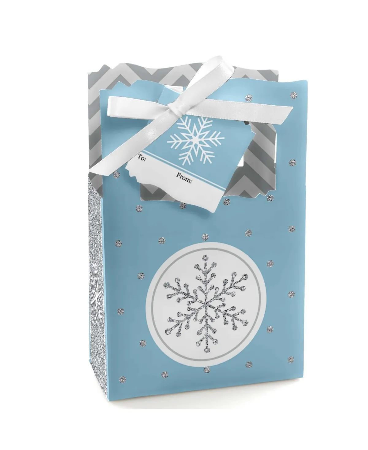 Big Dot of Happiness Winter Wonderland - Snowflake Holiday Party and Winter Wedding Favor Boxes - Set of 12