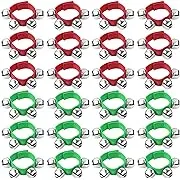 24PCS Christmas Wrist Band Jingle Bells Bracelets Jingle Bell Musical Instruments for Kids Christmas Party Favors (12 Red and 12 Green)