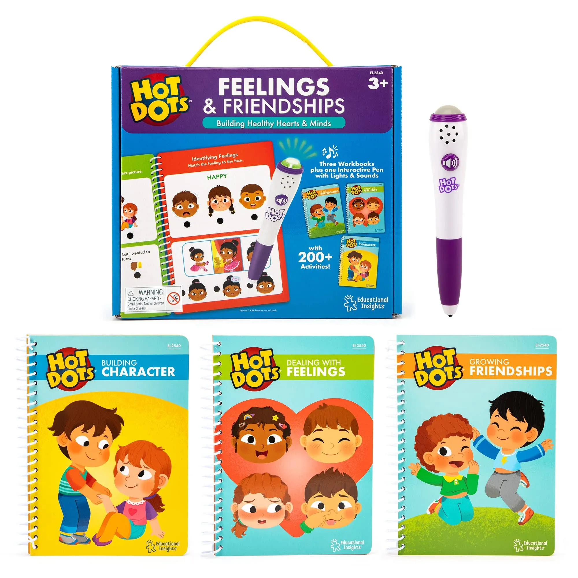 Hot Dots Kids Educational Insights Books Feelings And Friendships and Pen NEW