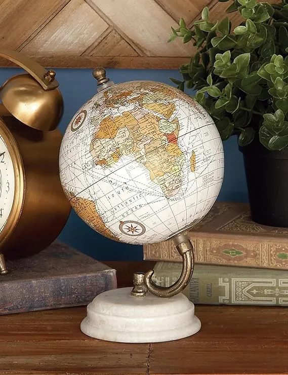 94444 Attractive Wood Metal Marble Globe