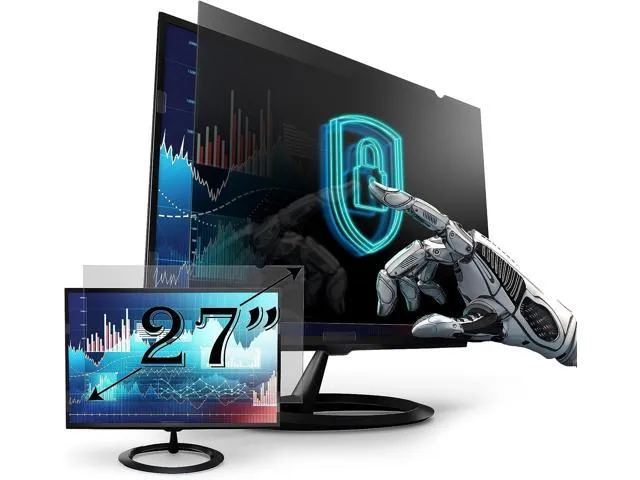 27 Inch Computer Privacy Screen for 16:9 Computer Monitor, Anti-Blue Light Monitor Privacy Screen Fliter, Anti-UV Computer Screen Privacy Shield, Hanging Type