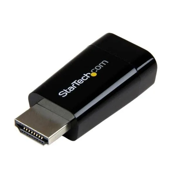 StarTech.com Compact HDMI to VGA Adapter Converter – Power Free HDMI Laptop to VGA Monitor / Projector Converter Box - 1920x1200 (HD2VGAMICRO)