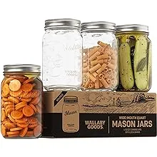 Mason Jars, 32 oz / 4 Pack