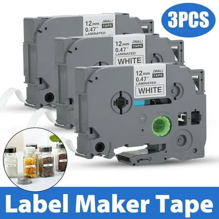 TZe-231 12mm 0.47 Label Tape Replacement for Brother P Touch Label Maker Tape TZe Laminated TZe-131 TZe-231 TZe-431 TZe-531 TZe-631 TZe-731 for PT-D210 PT-D200 PT-H100 H110 D400 P300BT, 6 Pack