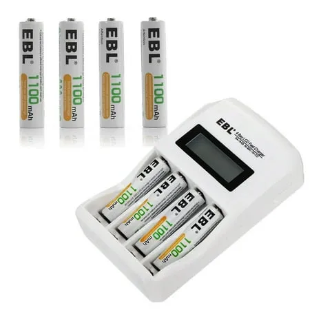 EBL LCD Battery Charger Smart Individual 907 AA AAA Rechargeable Battery Charger for Ni-MH Ni-CD Rechargeable Batteries