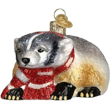 Old World Christmas Animal Collection Glass Blown Ornaments for Christmas Tree Badger