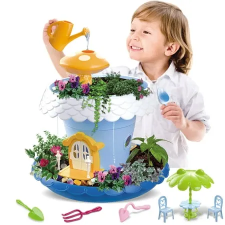 Vokodo Kids Magical Garden Growing Kit Includes Everything You Need Tools Seeds Soil Flower Plant Tree House Interactive Play Fairy Toys Inspires Horticulture Learning Great Gift For Children Girl Boy