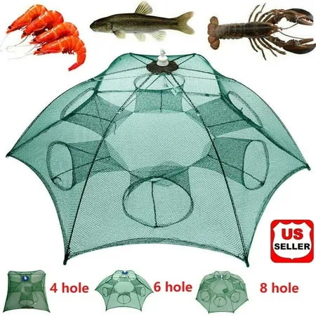 SPRING PARK Fishing Bait Trap Crab Trap Minnow Trap Crawfish Trap Lobster Shrimp Collapsible Cast Net Fishing Nets Portable Folded Fishing Accessories