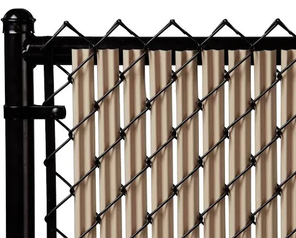 Made in America Slat Depot Single Wall Bottom Locking Privacy Slat for 3', 4', 5', 6', 7' and 8' Chain Link Fence (5ft, Beige)