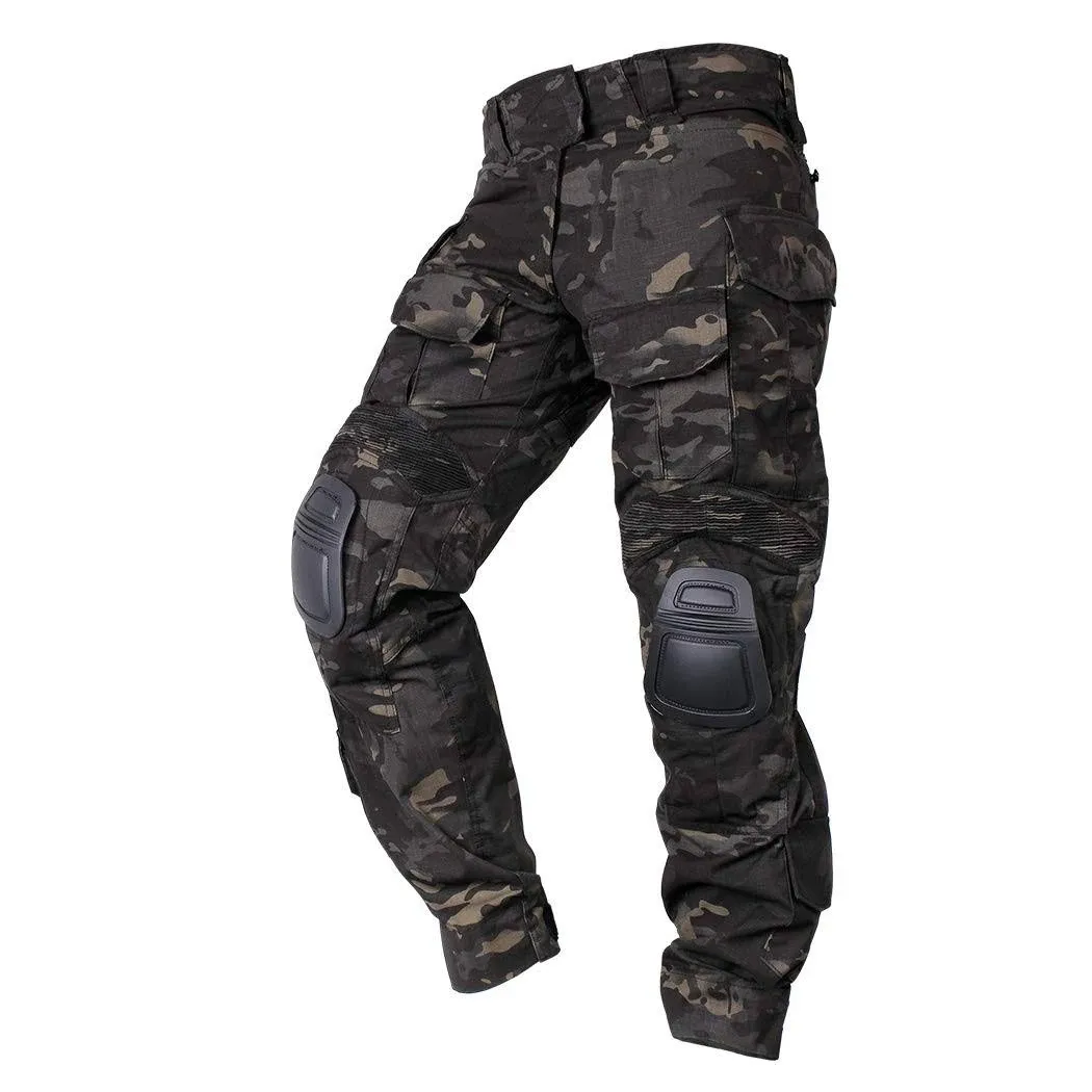 Men G3 Combat Pants Multicam Camouflage with Knee Pads Airsoft Hunting