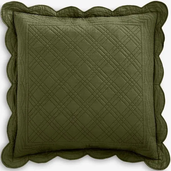 BrylaneHome Florence Euro Sham - Euro, Green