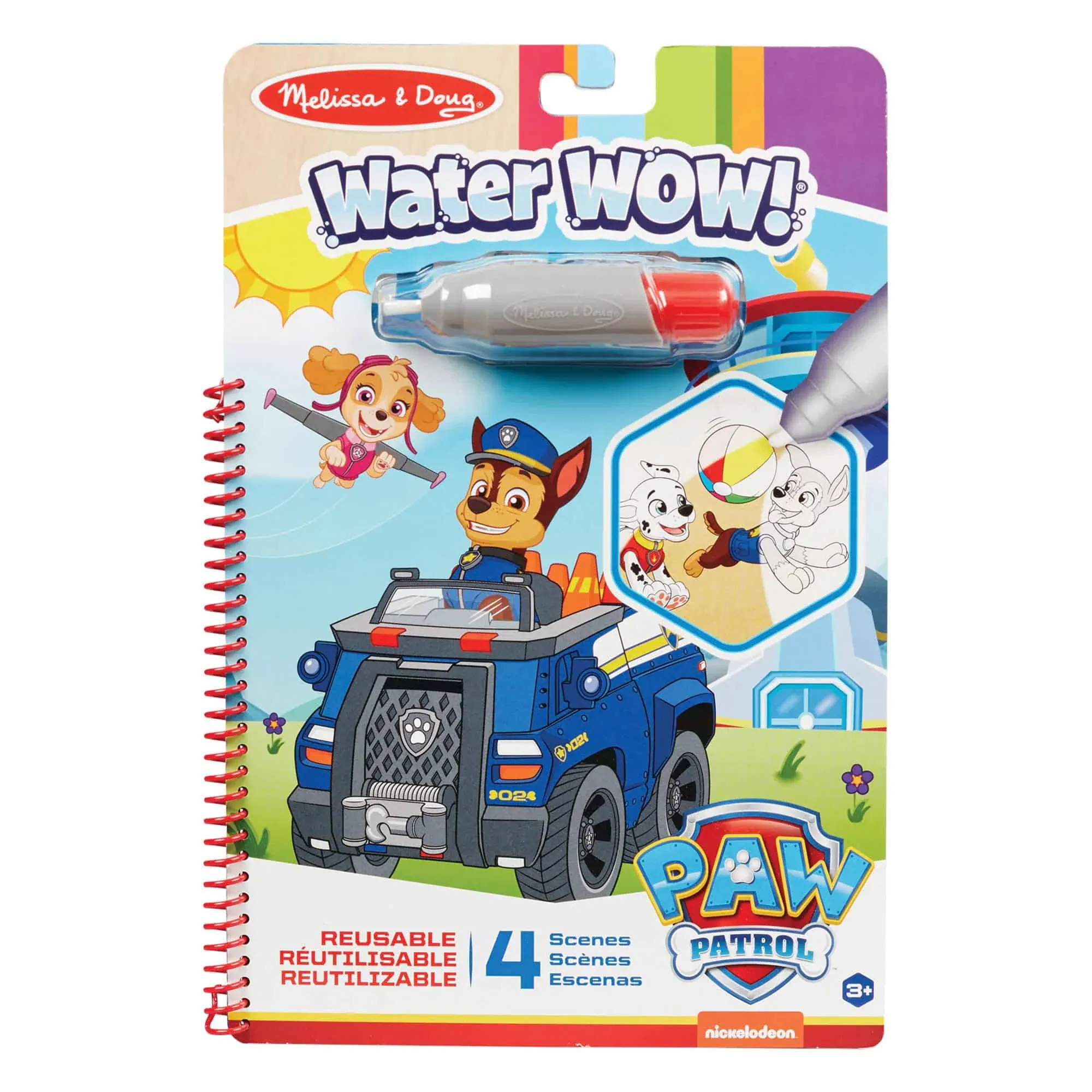 Melissa & Doug PAW Patrol Water Wow! Chase Water Reveal Travel Book Activity Pad | 3+ | Gift for Boy or Girl