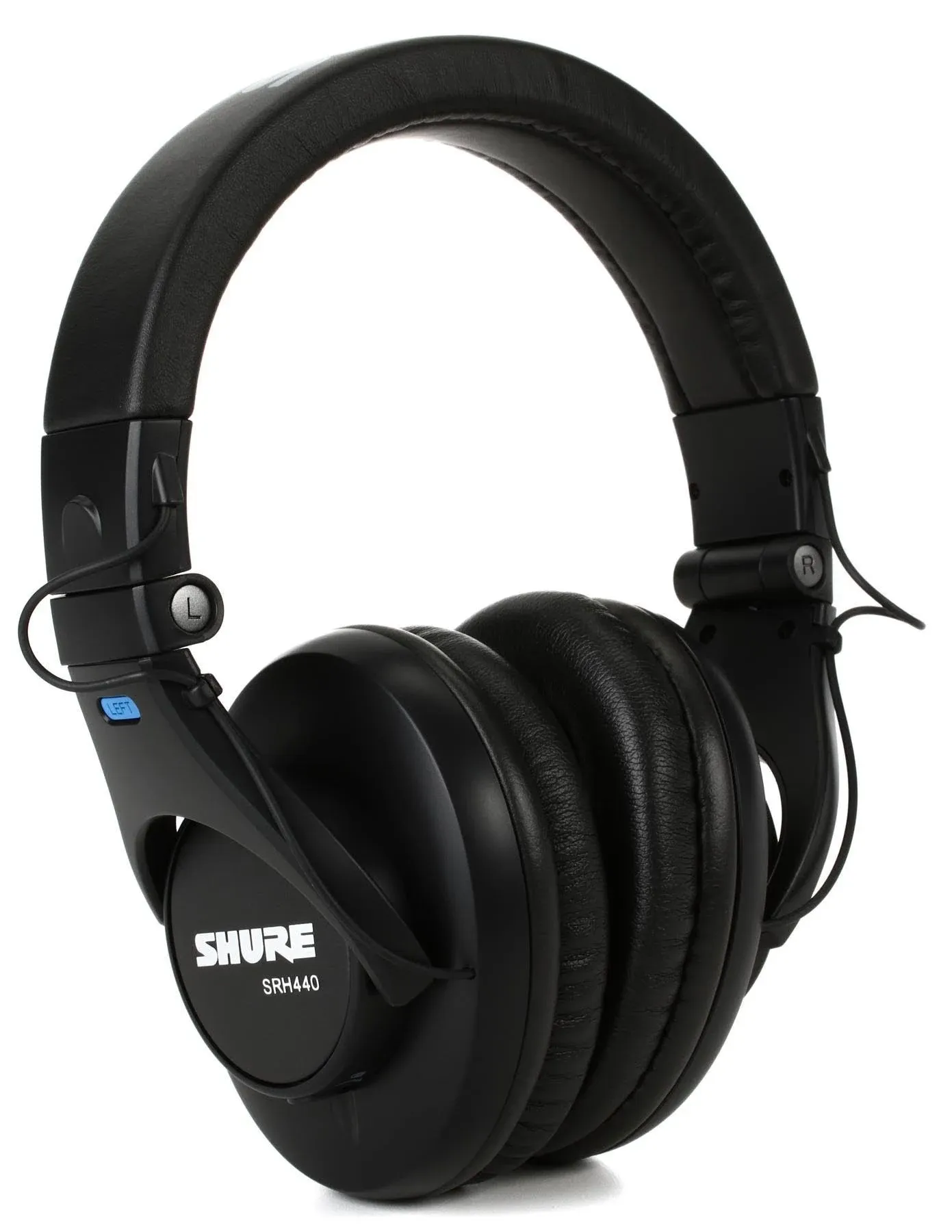 Shure SRH440 Professional Studio Headphones, Enhanced Frequency Response and Extended Range for Home and Studio Recording, with Detachable Coiled Cable, Carrying Bag and 1/4" Adapter (SRH440)