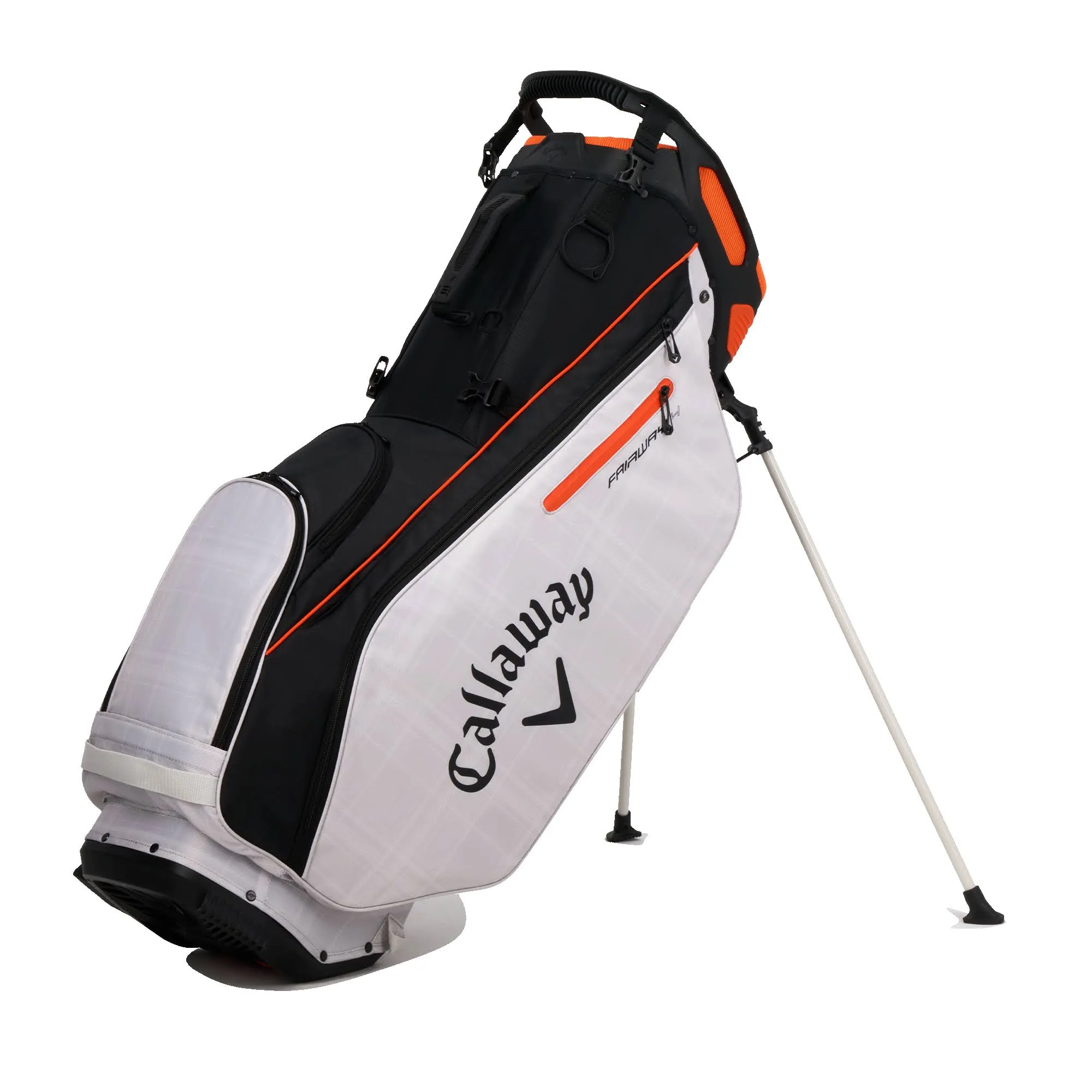 Callaway 2023 Fairway 14 Stand Bag Black/Cream Plaid/Orange