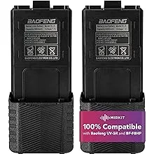 Mirkit 2pc Baofeng BL-5 3800mAh Extended Batteries Compatible with UV-5R BF-8HP UV-5RX3 RD-5R UV-5RTP UV-5R, UV-5X3, Extended Rechargeable Battery RA