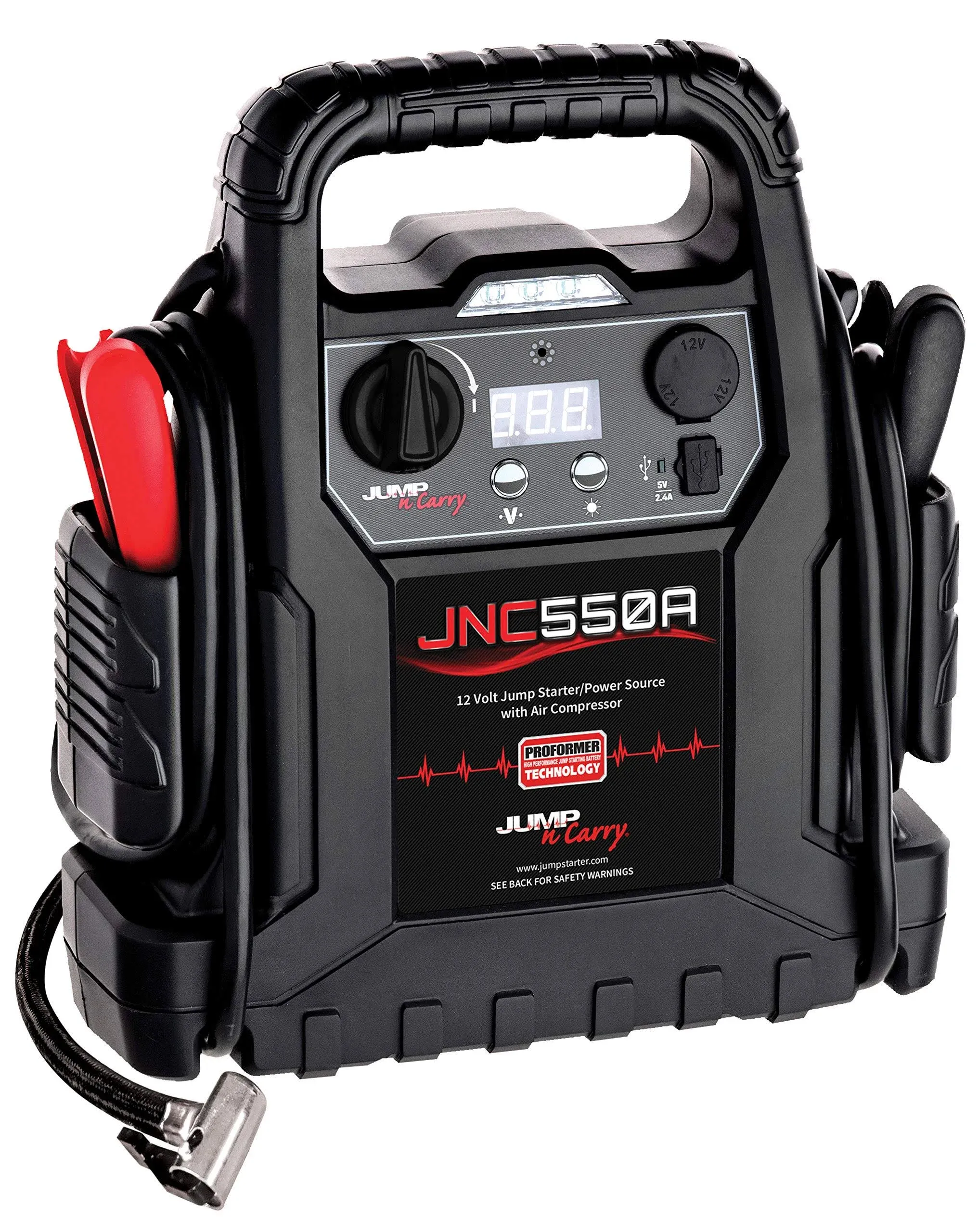 1100 Peak Amp 12V Jump Starter with Air Compressor