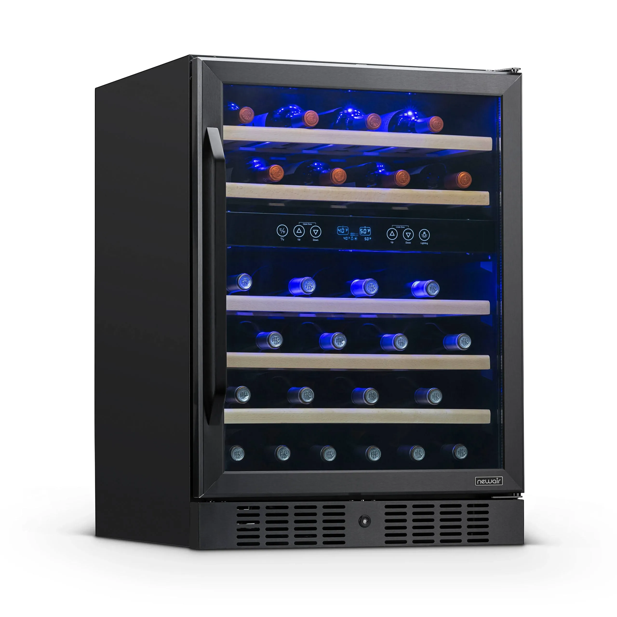 NewAir 23.5-in W 46-Bottle Capacity Stainless Steel Dual Zone Cooling Built-In/freestanding Wine Cooler