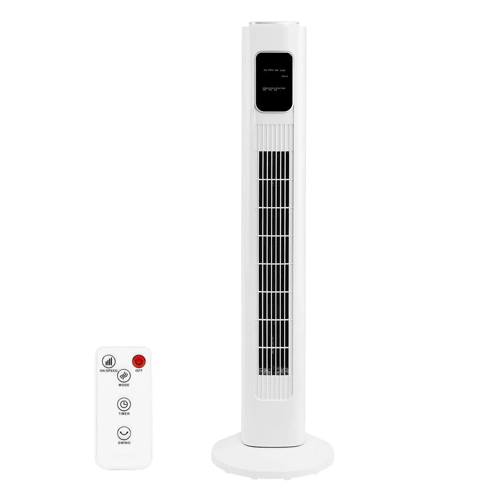 Antarctic Star Tower Fan Oscillating Fan Quiet Cooling Remote Control Powerful Standing 3 Speeds Wind Modes Bladeless Floor Fans Portable Bladeless Fan for Children Bedroom Home Office (White, 35")