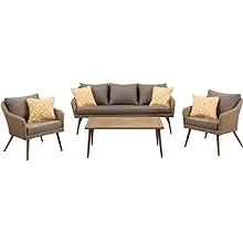 Mod Furniture Jaden 4-Piece Patio Conversation Set with Gray Mod Cushions