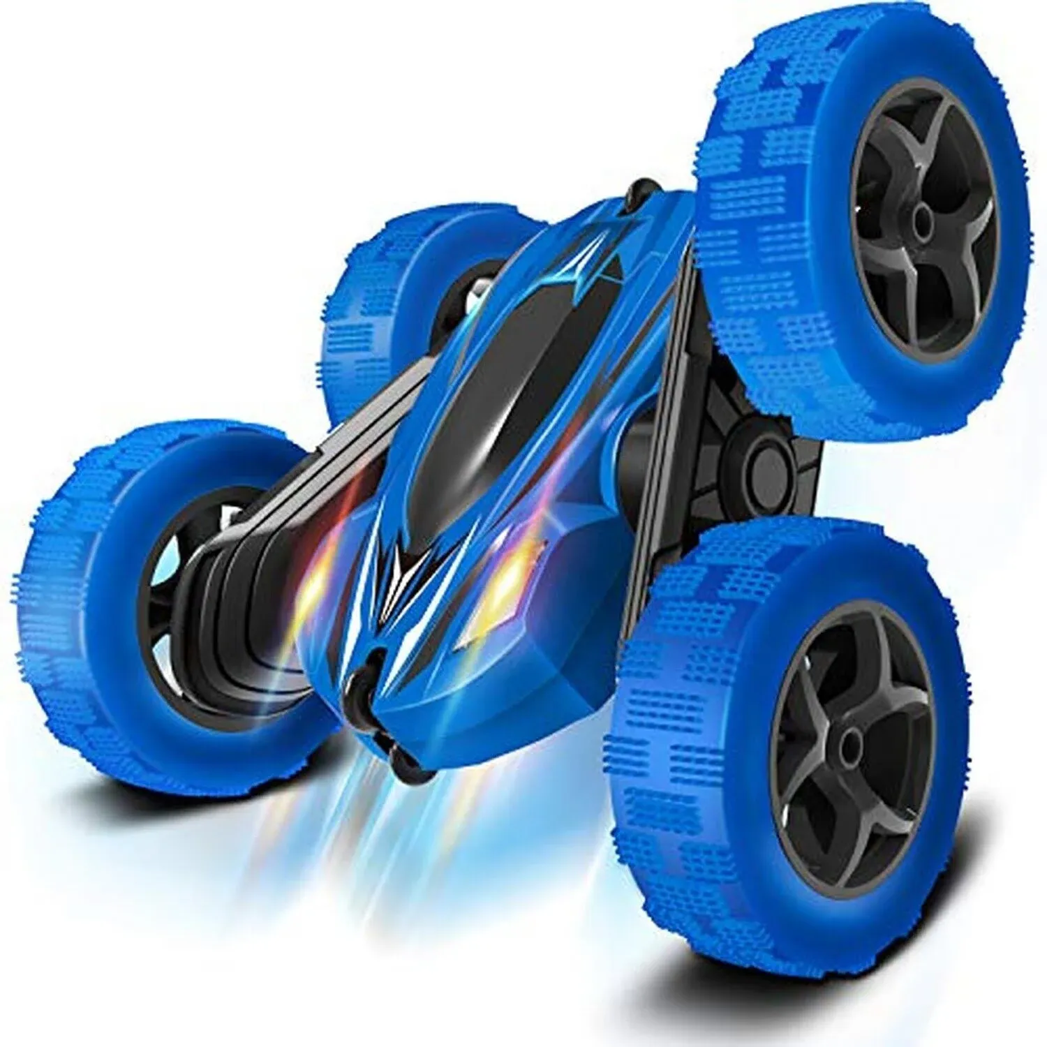 Remote Control Car Stunt RC Cars, 90 Min Playtime, 2.4Ghz Double Sided 360° Rotating RC Crawler with Headlights, 4WD Off Road Drift RC Race Car Toy for Boys and Girls Aged 6-12 Blue