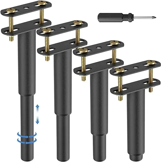 O.HSNYIU 4Pcs Bed Legs Support, Adjustable Metal Bed Frame Support Legs 7.08-13 inch, Adjustable Bed Legs Replacement, Heavy Duty Center Support Legs for Steel Bed Frame or Wooden Bed (4, 7.08"-13")