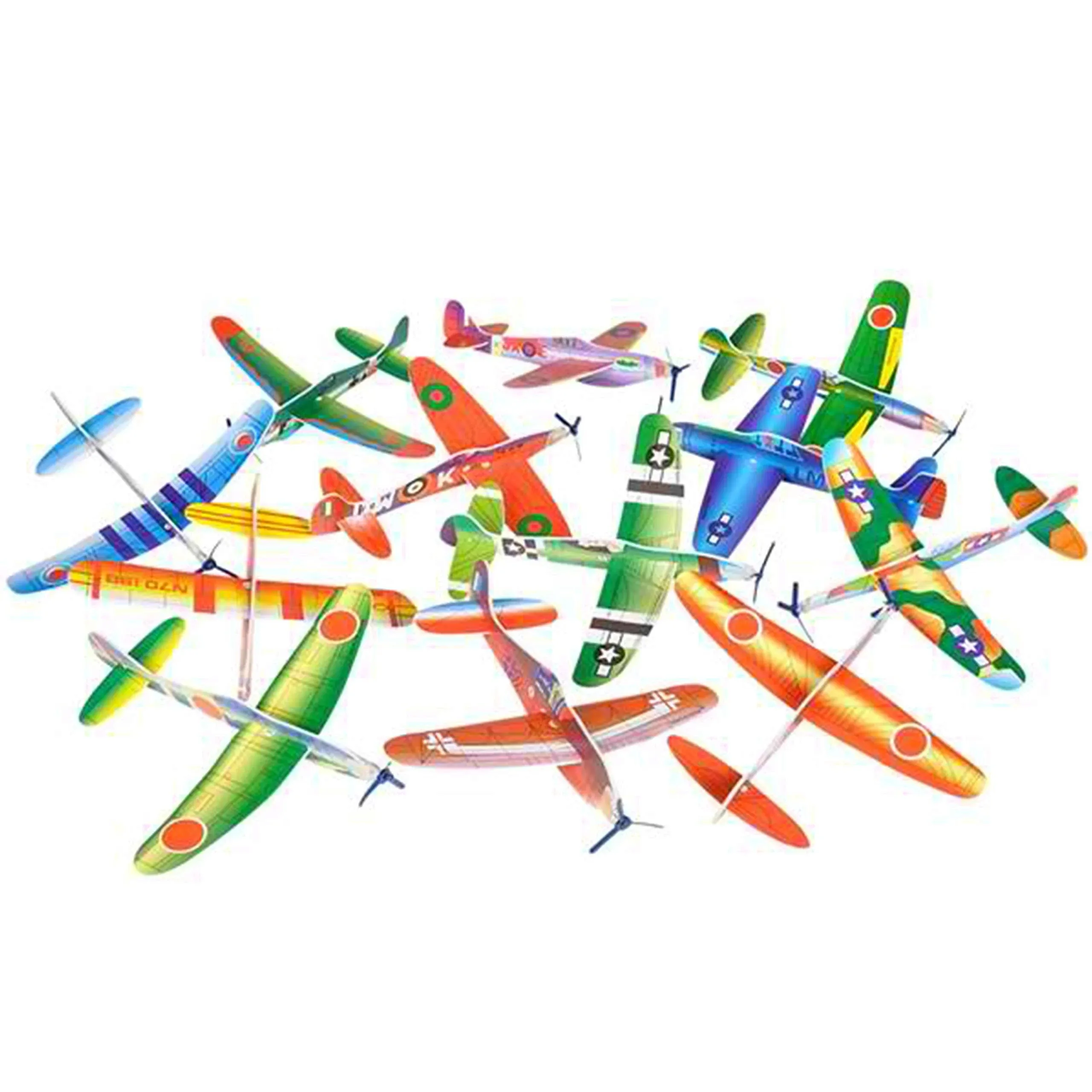 Flying Glider Plane - 24 Pack (8") Small Model Aircrafts in Assorted Designs. Each Comes in Colorful Envelope. Great Party Favor, Carnival Prizes (24 Piece)