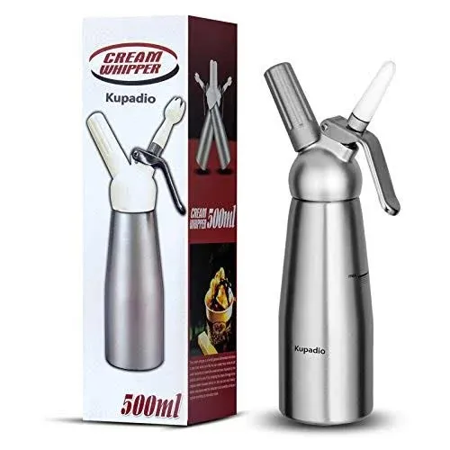 Kupadio Professional Aluminum Whipped Cream Dispenser Cream Maker 500ml (1 pint ...