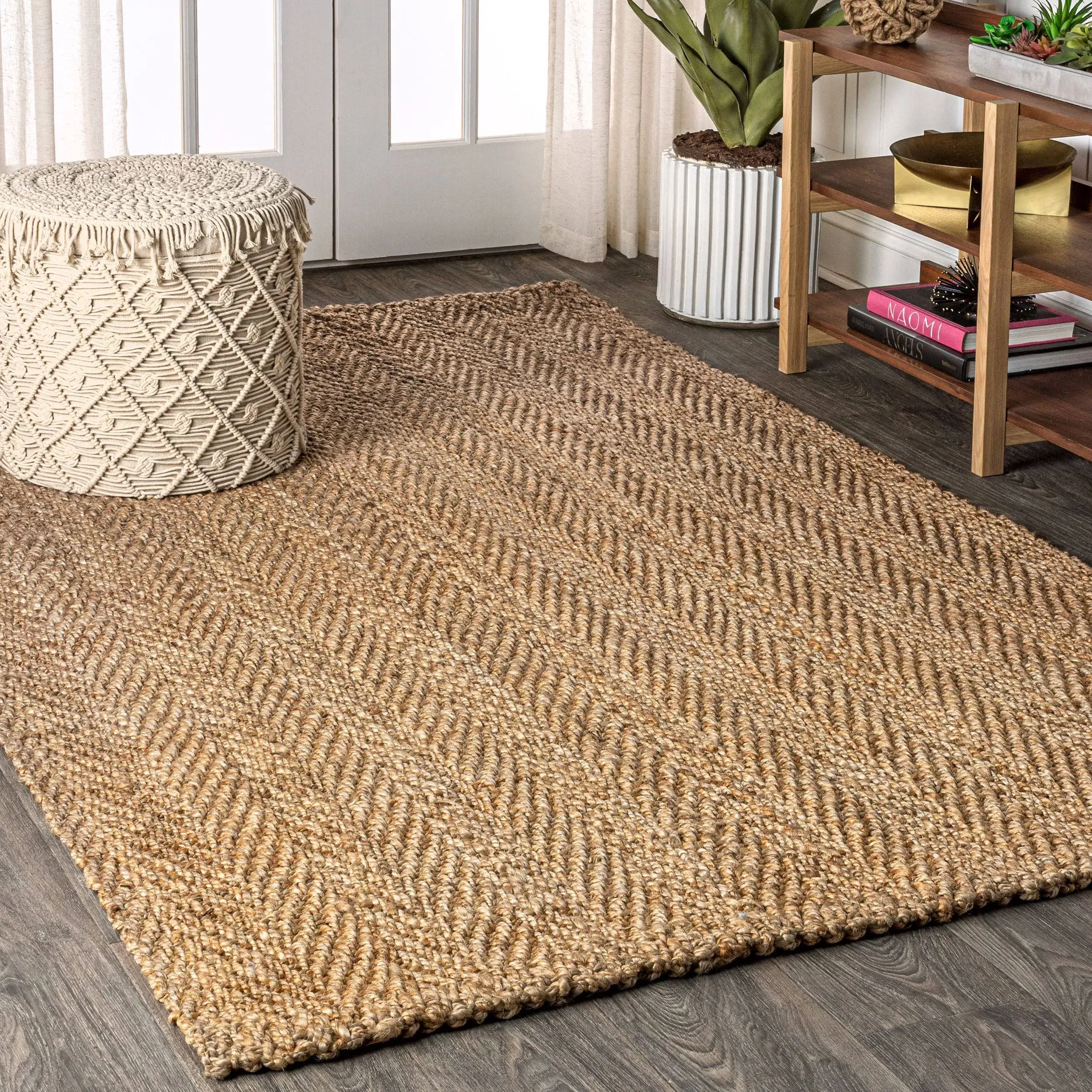 Jonathan Y Espina Hand Woven Herringbone Chunky Jute Area Rug