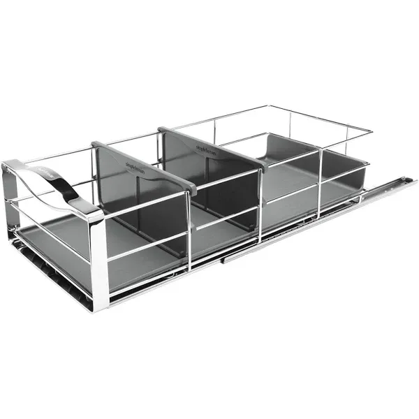 Simplehuman Pull-Out Cabinet Organizer, Chrome/Grey