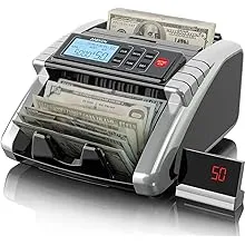 Aneken Money Counter Machine with Value Count, Dollar, Euro UV/MG/IR/DD/DBL/HLF/CHN Counterfeit Detection Bill Counter, Add and Batch Modes